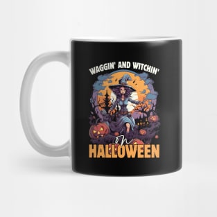 Waggin' & Witchin' Dog on Halloween Mug